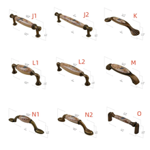 Load image into Gallery viewer, 3&quot;, 3.78&quot;, 5&quot; Vintage Aged Brass &amp; Ceramic Knobs &amp; Pulls | Drawer, Dresser, Kitchen &amp; Cabinet Handles
