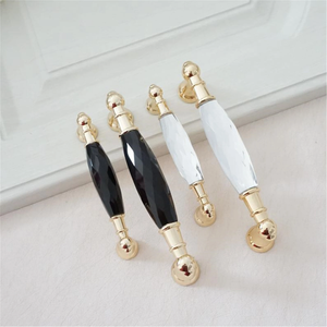 3.75" 5" Gold Glass Kitchen Cabinet Door Handle Knob Crystal Drawer Pulls Dresser Handles Clear Black Hardware Pull Decor 96 128 mm