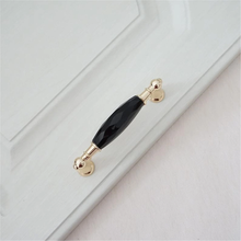 Load image into Gallery viewer, 3.75&quot; 5&quot; Gold Glass Kitchen Cabinet Door Handle Knob Crystal Drawer Pulls Dresser Handles Clear Black Hardware Pull Decor 96 128 mm
