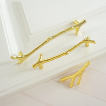 Load image into Gallery viewer, 3.75&quot;, 5&quot; Shiny Gold Branches &amp; Twigs Cabinet Handles | Drawer Pulls, Dresser Knobs, Closet Handles, Furniture Hardware

