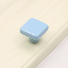 Load image into Gallery viewer, Colorful Square Ceramic Knobs &amp; Pulls (Yellow, Green, Blue, Pink, White) | Cabinet, Dresser, Kitchen &amp; Nursery Drawer Home Decor Hardware
