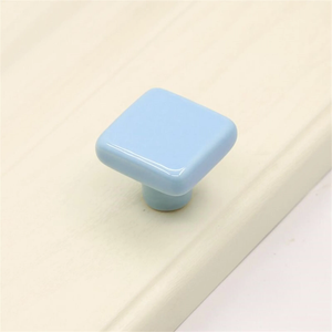 Colorful Square Ceramic Knobs & Pulls (Yellow, Green, Blue, Pink, White) | Cabinet, Dresser, Kitchen & Nursery Drawer Home Decor Hardware