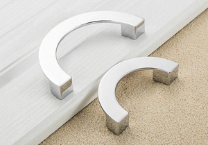3.75", 5" Modern Black, Chrome & Brushed Nickel Semicircle Drawer Pulls | Dresser & Kitchen Cabinet Handles, Door Knobs