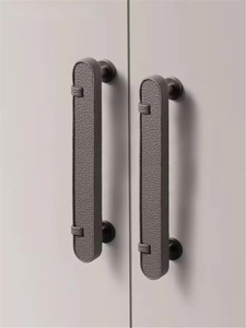 3.78", 5" Leather Drawer Pulls | Khaki White Black Knobs, Cabinet Door & Dresser Handles, Kitchen Hardware