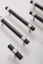 Load image into Gallery viewer, White &amp; Black Marble Chrome Kitchen Pulls | Luxury Dresser Handles, Cabinet &amp; Drawer Knobs, Closet Hardware, Decor

