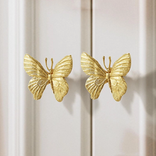 Load image into Gallery viewer, Butterfly Gold Brass Knobs &amp; Pulls | Decorative Dresser &amp; Drawer Handles, Kitchen Cabinet &amp; Furniture Hardware
