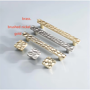 3.78", 5", 7.56" Gold Square & Brushed Nickel Knobs | Art Decor Crater & Semicircle Drawer Handles, Cabinet & Gorgeous Hardware