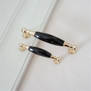 3.75" 5" Gold Glass Kitchen Cabinet Door Handle Knob Crystal Drawer Pulls Dresser Handles Clear Black Hardware Pull Decor 96 128 mm