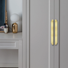 Load image into Gallery viewer, 1.25&quot;, 2.5&quot;, 3.78&quot;, 7.55&quot; Brushed Brass Modern Cabinet Pulls | Drawer &amp; Kitchen Door Handles, Dresser Knob, Wardrobe Hardware
