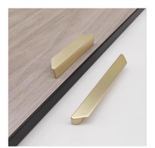 Load image into Gallery viewer, 1 1/4&quot;, 2 1/2&quot; (32, 64mm) Brushed Brass Cabinet Pulls | Dresser &amp; Drawer Handles, Kitchen Pulls, Cabinet Door Hardware
