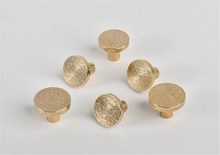 Load image into Gallery viewer, Hammered Modern Brass Knobs &amp; Pulls | Simple Cabinet &amp; Drawer Handles, Kitchen Door Hardware
