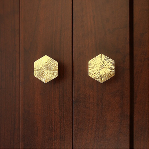 Modern Hexagon Brass Knobs & Pulls | Minimalist Luxury Drawer, Small Cabinet & Door Handles