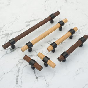 Customizable Wood Drawer Pulls | Walnut & Beech Cupboard & Cabinet Handles, Adjustable Dresser Knobs