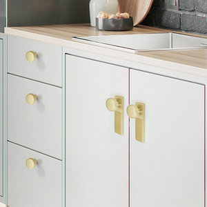 2.5"-7.55" Unique Semicircle Brushed Brass Pulls, Knobs & Handles | Kitchen, Drawer, Wardrobe, Cabinet & Dresser Hardware