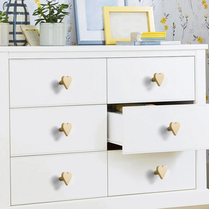 Brass Heart Knobs | Cabinet & Drawer Pulls, Dresser & Kitchen Cupboard Handles, Furniture Hardware