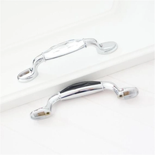 Load image into Gallery viewer, 3.75&quot;, 5&quot; (96, 128mm) Black Clear Crystal Pulls | Silver Chrome Handles, Dresser &amp; Kitchen Cabinet Hardware, Furniture Pulls

