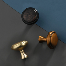 Load image into Gallery viewer, 3.78&quot;-7.55&quot; Black Copper &amp; Brushed Brass Knobs &amp; Pulls | Dresser, Drawer, Kitchen &amp; Antique Coffee Cabinet Door Handles

