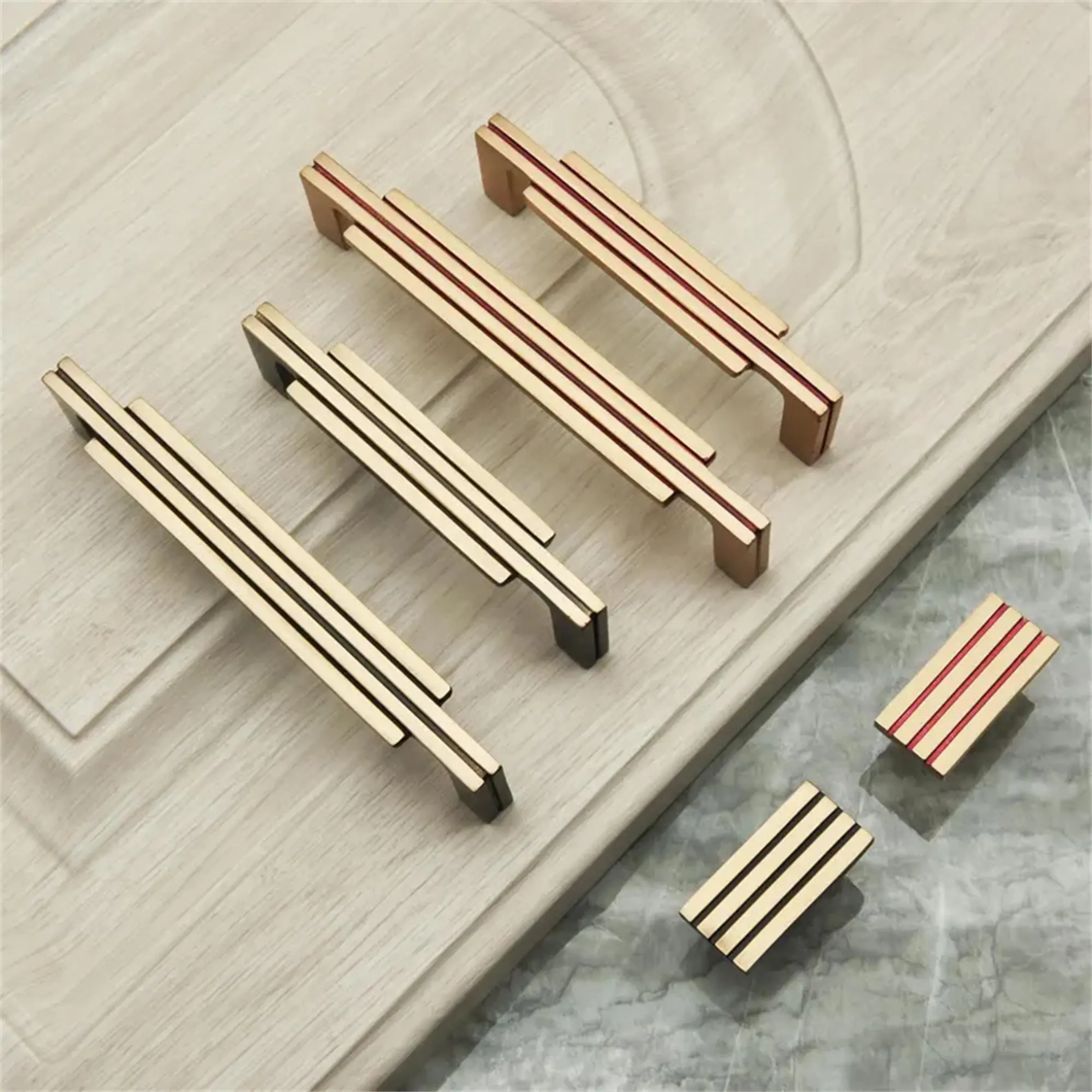 Brass & Pure Copper Modern Nordic Cabinet Handles | Simple Wardrobe Door & Drawer Pulls, Kitchen Cabinet Pulls