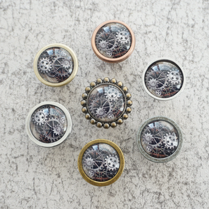 Steampunk Gear Vintage Antique Knobs, Pulls & Handles (Bronze, Silver, Glass) | Unique Cabinet, Drawer, Dresser & Kitchen Door Hardware