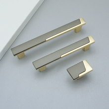 Load image into Gallery viewer, 3.78&quot;-5&quot; Unique Gray Gold Knobs, Pulls &amp; Handles | Cabinet Door, Drawer, Dresser, Kitchen &amp; Cupboard Hardware
