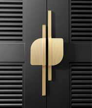 Load image into Gallery viewer, Brass Gray Modern Striped Kitchen Handles | Unique Art Decor Drawer &amp; Dresser Pulls, Kitchen Door Hardware
