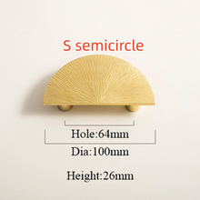 Load image into Gallery viewer, 2.5&quot;, 5.0&quot; Solid Brass Hammered Semicircle Pulls | Drawer &amp; Cabinet Door Handles, Dresser &amp; Wardrobe Knobs, Hardware
