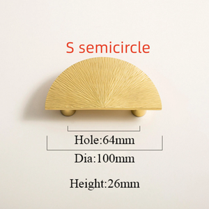 2.5", 5.0" Solid Brass Hammered Semicircle Pulls | Drawer & Cabinet Door Handles, Dresser & Wardrobe Knobs, Hardware