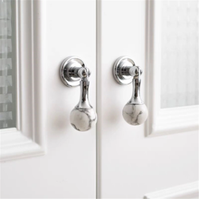 Load image into Gallery viewer, Crystal Stone Ball Drop Knobs, Pulls &amp; Handles (Pink, White, Clear, Red) | Chrome Dresser &amp; Cabinet Door Hardwar
