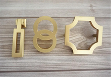 Load image into Gallery viewer, 1.1&quot;, 2.5&quot; (28, 64mm) Brushed Gold Brass Drop Pulls | Dresser &amp; Drawer Knobs, Cabinet Door Handles, Hardware

