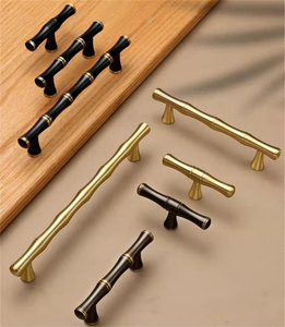 2.5"-6.3" Bamboo & Solid Brass (Gold, Bronze, Black) Knobs & Pulls | Kitchen, Drawer, Dresser & Cabinet Handles