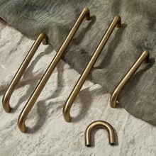 Load image into Gallery viewer, Minimalist Antique Bronze &amp; Aged Brass Cabinet Handles | Large 500mm Drawer Pulls, Kitchen Knobs &amp; Brass Hardware
