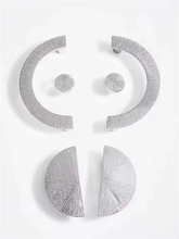 Load image into Gallery viewer, 2.5&quot;, 5&quot; Hammered Chrome Silver Half Moon Pulls | Semicircle Drawer &amp; Dresser Knobs, Cabinet Hardware, Gift-Worthy Handles
