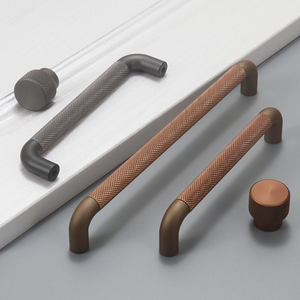 3.78", 5", 7.55", 12.6" Coffee Gray Drawer Pulls | Knurled Kitchen & Cabinet Handles, Dresser & Cupboard Knobs, Hardware