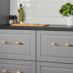 Clear Acrylic & Gold Brass Knobs | Black & Chrome Cabinet Handles, Kitchen & Wardrobe Pulls, Drawer Hardware
