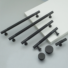 Load image into Gallery viewer, 3.78&quot;, 5&quot;, 6.3&quot;, 7.55&quot; Matte Black Drawer Pulls | Unique Cabinet &amp; Kitchen Pulls, Dresser &amp; Cupboard Knobs, Furniture Hardware
