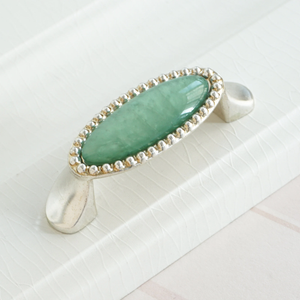 2.5"-5" Antique Silver & Turquoise Green Knobs, Pulls & Handles | Drawer, Kitchen Cabinet & Closet Hardware