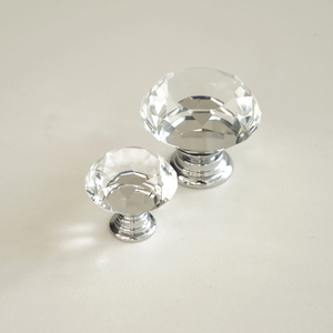 Silver Clear Glass & Crystal Knobs | Dresser & Drawer Pulls, Cupboard & Kitchen Cabinet Door Handles, Hardware