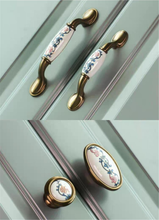 Load image into Gallery viewer, American Rural Vintage Ceramic &amp; Antique Brass Knobs &amp; Pulls | Cabinet, Drawer, Dresser, Kitchen &amp; Closet Hardware
