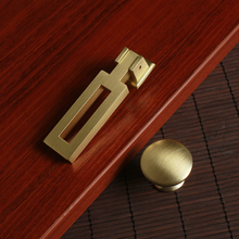 Load image into Gallery viewer, 1.1&quot;, 1.25&quot;, 2.5&quot;, 3.78&quot;, 5&quot; Brushed Brass Gold Drop Ring Cabinet Knobs | Drawer Pulls, Dresser &amp; Door Handles
