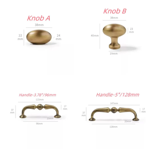 3.78", 5" Antique Bronze & Aged Brass Knobs & Pulls | Vintage Art Deco Cabinet, Kitchen, Drawer, Wardrobe & Closet Hardware