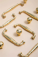 Load image into Gallery viewer, 3.78&quot;, 5&quot; Hammered Gold Brass Kitchen Pulls | Luxurious Cabinet Door &amp; Dresser Knobs, Wardrobe &amp; Drawer Handles
