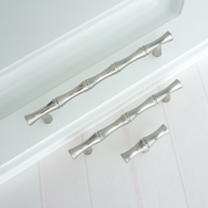 3.78"-5.0" Green Bamboo Design | Gold, Brushed Nickel Knobs, Pulls & Handles | Cabinet, Drawer, Dresser, Kitchen & Cupboard Hardware