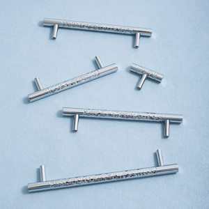 3", 3.78", 5.0", 6.3", 8.8", 12.6" Hammered Solid Brass & Chrome Drawer Pulls | Cabinet & Dresser Knobs, Hardware