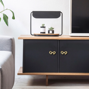 Modern Gold Brass Bow Knobs & Pulls | Dresser, Drawer, Girls Room Cabinet, Kitchen & Gift Hardware