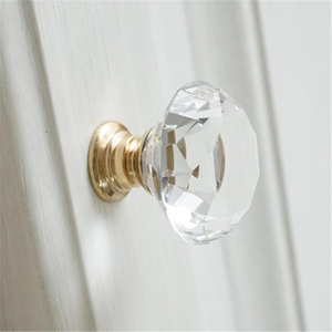 Crystal Drawer Knobs | Gold & Clear Glass Dresser & Cupboard Pulls, Kitchen Cabinet Handles, Hardware