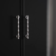 Load image into Gallery viewer, 3.78&quot;, 5&quot;, 6.3&quot;, 8.8&quot; Bamboo &amp; Chrome Cabinet Pulls &amp; Knobs | Unique Drawer Handles, Closet &amp; Wardrobe Dresser Knobs
