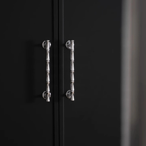 3.78", 5", 6.3", 8.8" Bamboo & Chrome Cabinet Pulls & Knobs | Unique Drawer Handles, Closet & Wardrobe Dresser Knobs