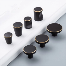 Load image into Gallery viewer, Brass Black &amp; Gold Vintage Retro Cabinet Knobs | Drawer &amp; Dresser Pulls, Door Handles
