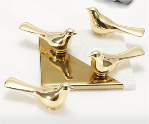 Exquisite Bird Polished Gold Brass Knobs & Pull Handles | Dresser, Drawer, Kitchen Cabinet Decor Hardware