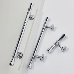 3.78"-5" Chrome Silver & Solid Brass Knobs & Pulls | Cabinet, Drawer, Wardrobe, Cupboard, Kitchen & Furniture Hardware